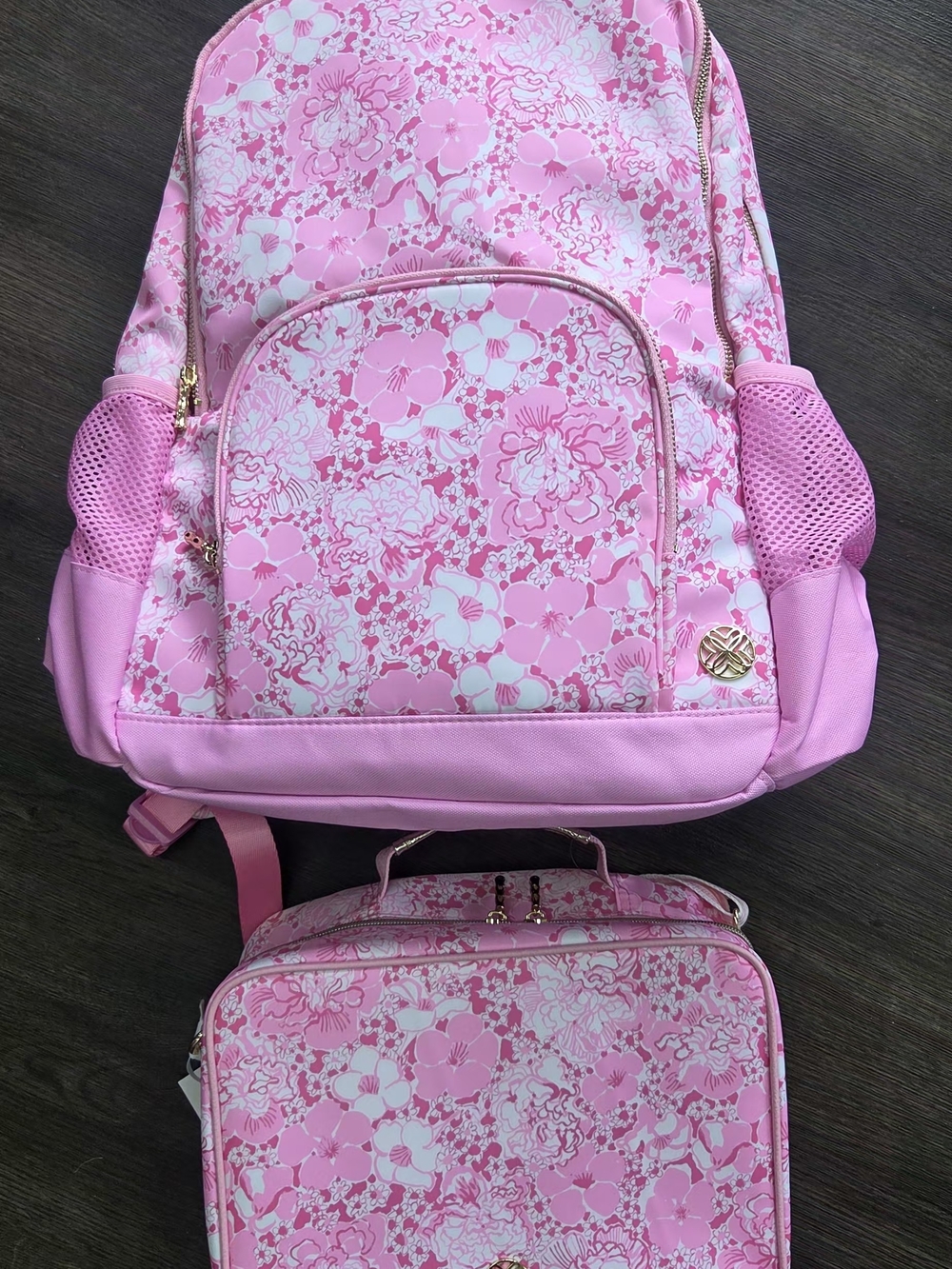 Lilly Pulitzer Pink Floral Backpack and Lunch Bag Set